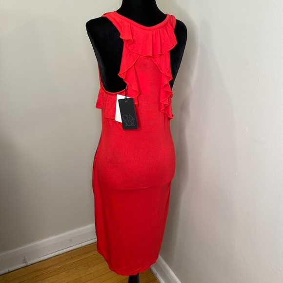 Chaser Razor back Jersy  Dress with Ruffle - Picture 6 of 10